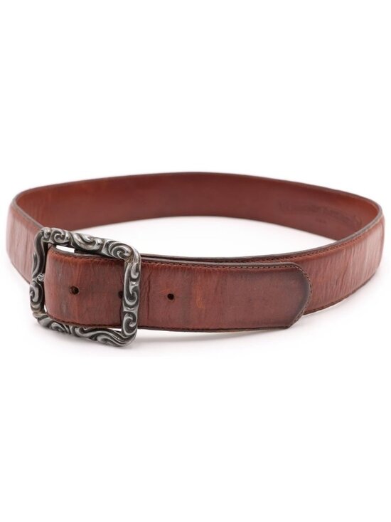 Chrome Hearts Blt Scrlrec Rectangle Scroll Belt Brown
